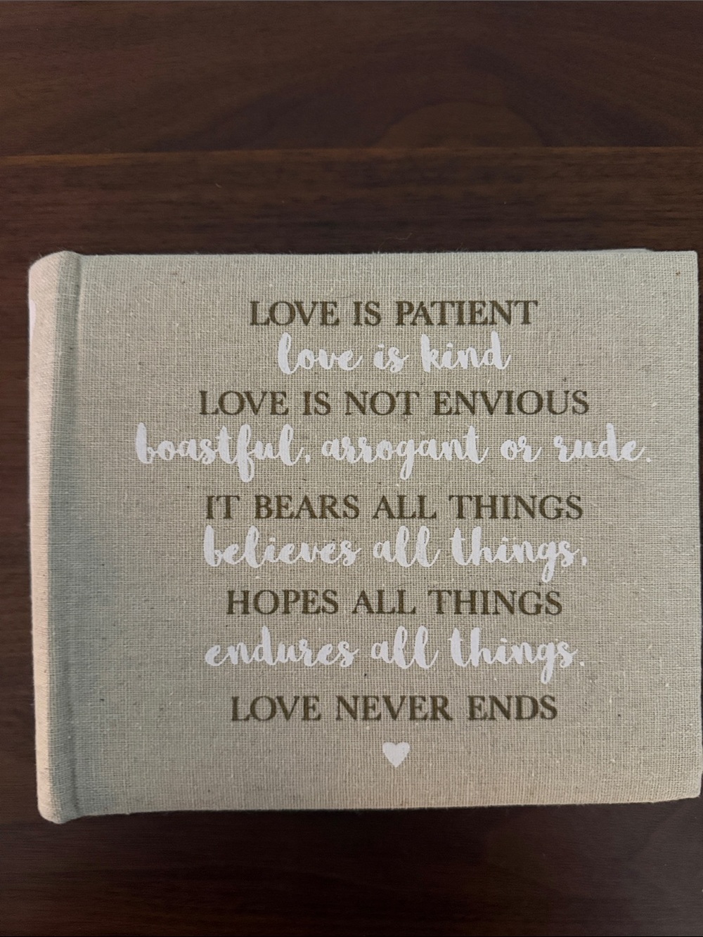 Neutral Beige 'Love Is Patient' photo album